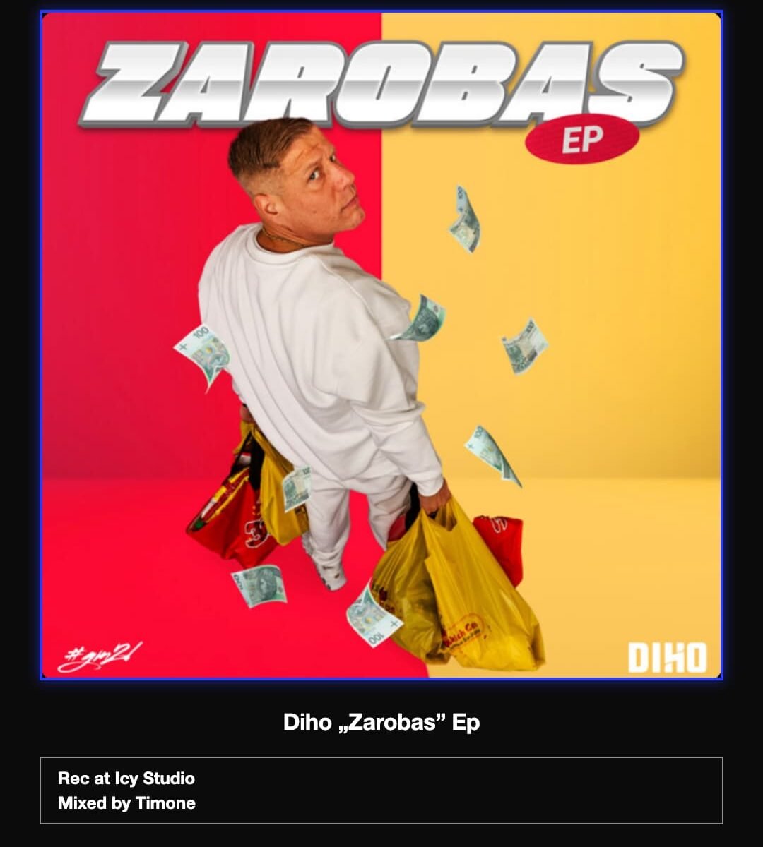 Diho „Zarobas” EP – okładka projektu zrealizowanego w ICY Studio